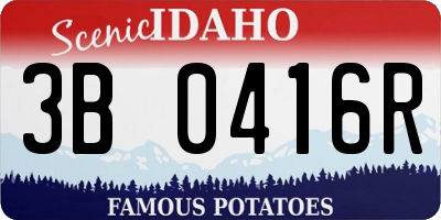 ID license plate 3B0416R