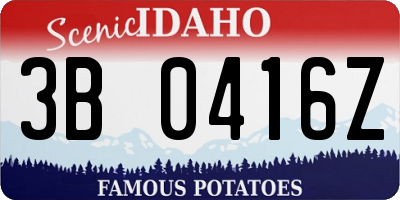 ID license plate 3B0416Z