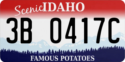 ID license plate 3B0417C