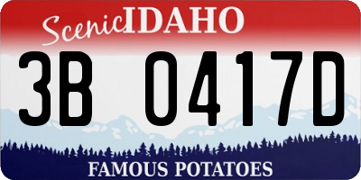 ID license plate 3B0417D