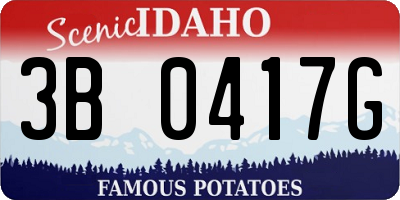 ID license plate 3B0417G
