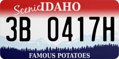 ID license plate 3B0417H