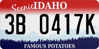 ID license plate 3B0417K
