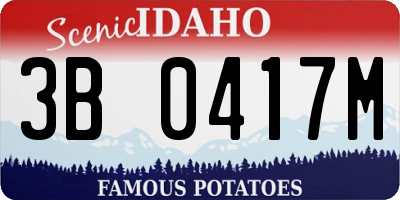 ID license plate 3B0417M