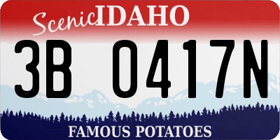 ID license plate 3B0417N