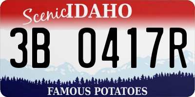 ID license plate 3B0417R
