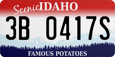 ID license plate 3B0417S