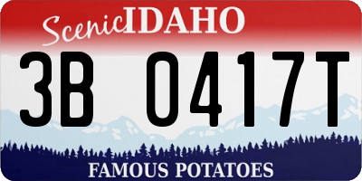 ID license plate 3B0417T