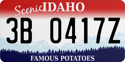 ID license plate 3B0417Z