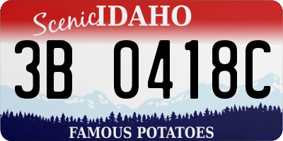 ID license plate 3B0418C