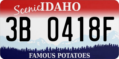 ID license plate 3B0418F