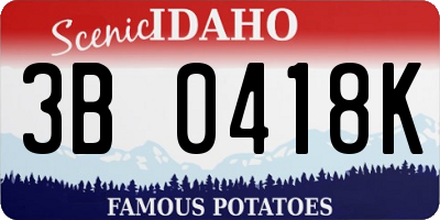 ID license plate 3B0418K