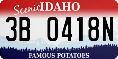ID license plate 3B0418N