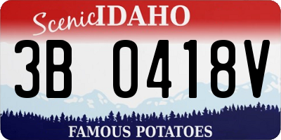 ID license plate 3B0418V