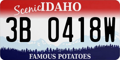 ID license plate 3B0418W