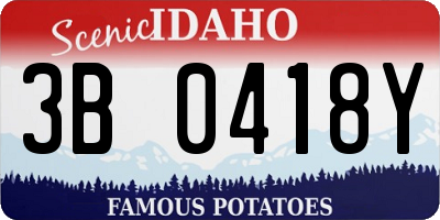 ID license plate 3B0418Y