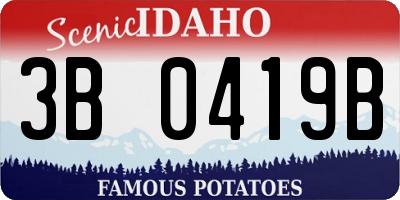 ID license plate 3B0419B