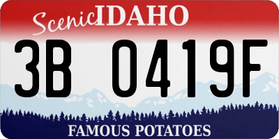 ID license plate 3B0419F