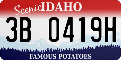 ID license plate 3B0419H