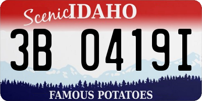ID license plate 3B0419I
