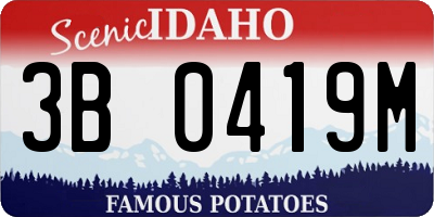 ID license plate 3B0419M