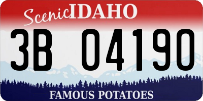 ID license plate 3B0419O