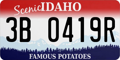 ID license plate 3B0419R