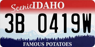 ID license plate 3B0419W