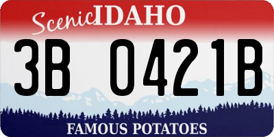ID license plate 3B0421B