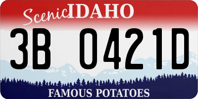 ID license plate 3B0421D