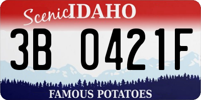 ID license plate 3B0421F