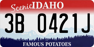 ID license plate 3B0421J