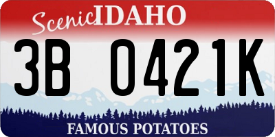 ID license plate 3B0421K