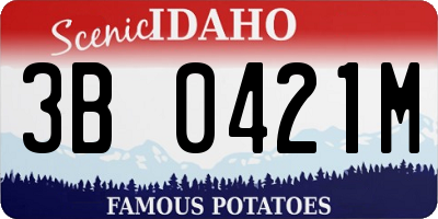 ID license plate 3B0421M