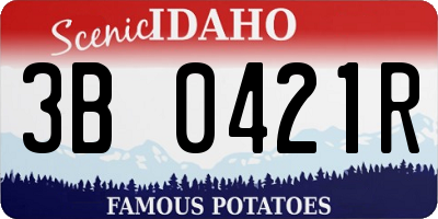ID license plate 3B0421R