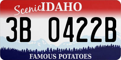 ID license plate 3B0422B