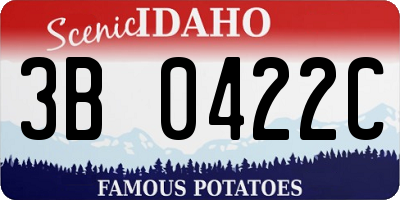ID license plate 3B0422C