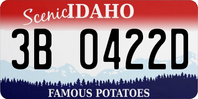 ID license plate 3B0422D
