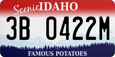 ID license plate 3B0422M
