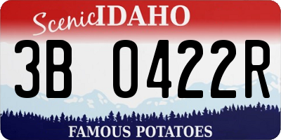 ID license plate 3B0422R