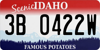 ID license plate 3B0422W