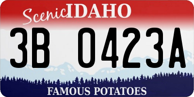 ID license plate 3B0423A