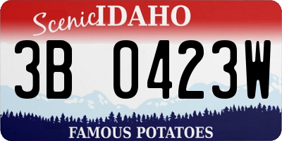 ID license plate 3B0423W