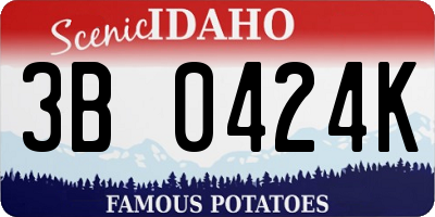 ID license plate 3B0424K