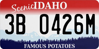 ID license plate 3B0426M