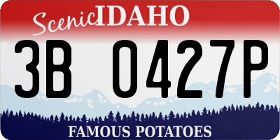 ID license plate 3B0427P