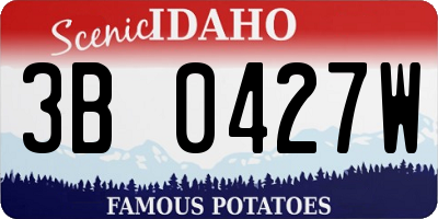 ID license plate 3B0427W