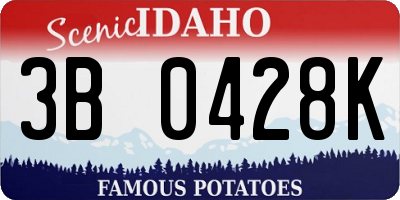 ID license plate 3B0428K