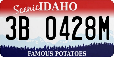 ID license plate 3B0428M