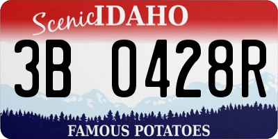 ID license plate 3B0428R